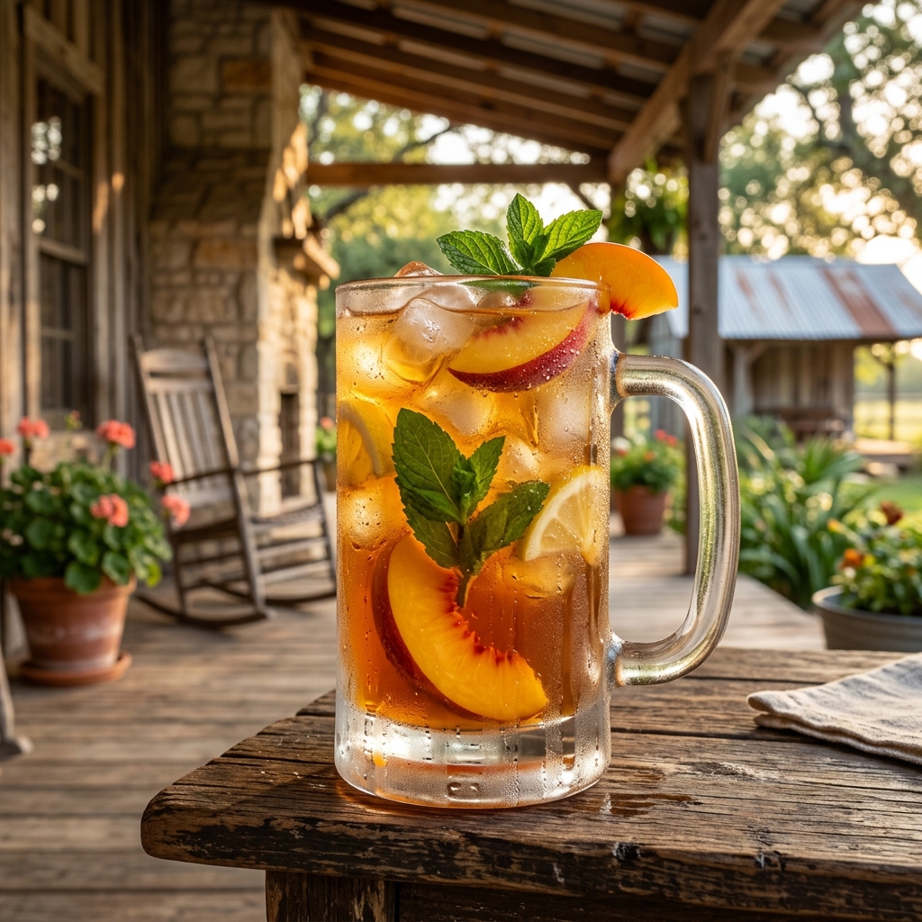 Handcrafted Texas Peach Iced Tea